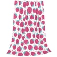 thumbnail image 2 of Pofeuu Hand Drawn Strawberry Print Ultra-Soft Micro Fleece Blanket,for Bed Or Sofa,All Season Throw Blankets Flannel Blanket-40"x30", 2 of 7