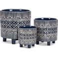 thumbnail image 3 of Abbott Collection 27-MOORE-617-SM Small Graphic Band Planter with Feet, Navy/White, 3 of 4