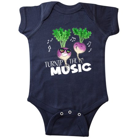 

Inktastic Turnip the Music Partying Vegetables Gift Baby Boy or Baby Girl Bodysuit