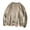 Khaki, variant on Men Sweater Solid Color Ripped O Neck Oversized Couple Sweater for Daily Wear