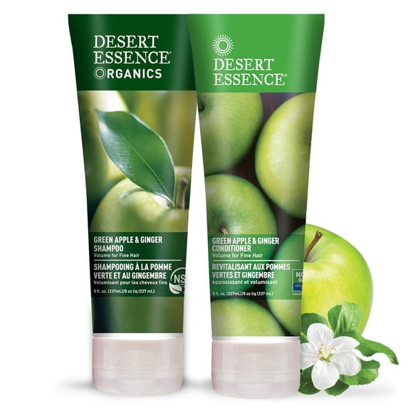 Paquete de champú y acondicionador Desert Essence Green Apple & Ginger