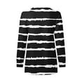 thumbnail image 4 of Htigea Striped Sweatshirt for Women Crewneck Long Sleeve Casual Loose Tunic Tops Fall Everyday Sweatshirt Black S, 4 of 5