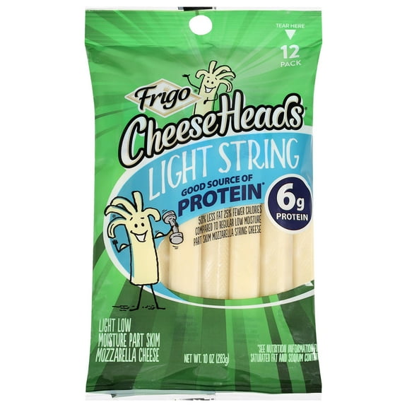 Frigo® Cheese Heads® Light Mozzarella String Cheese Snacks, 10 oz, 12 Count