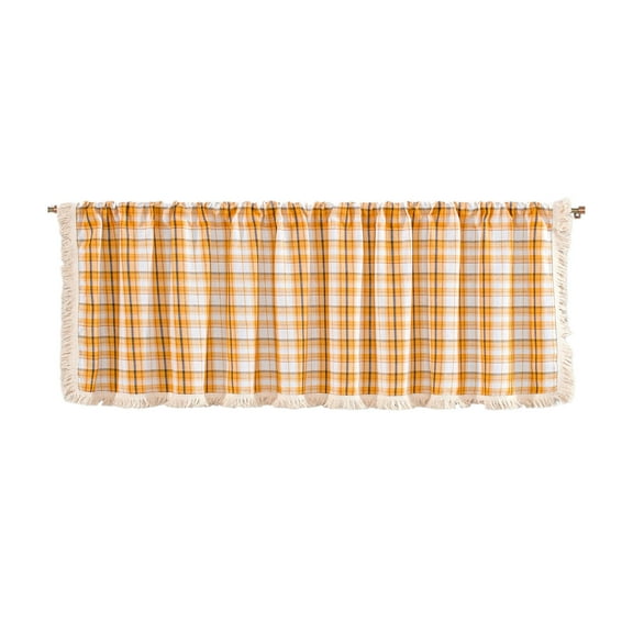Valance Curtains for Kitchen - Window Light Blocking Short Rod Pocket Curtain Panels for Small Window Bathroom Basement