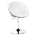 thumbnail image 3 of Patiojoy Tabourets de Bar Pivotants Modernes Hauteur Réglable Dossier Rond Capitonné Chaise d'Appoint Blanc, 3 of 10