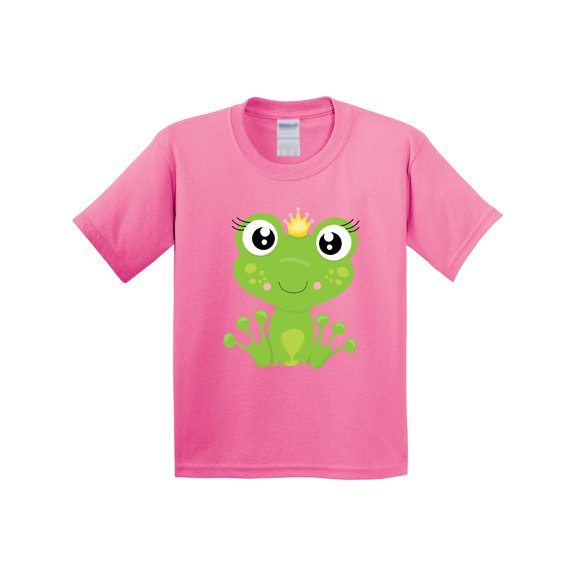 Inktastic Cute Frog, Green Frog, Frog Princess, Crown Youth T-Shirt