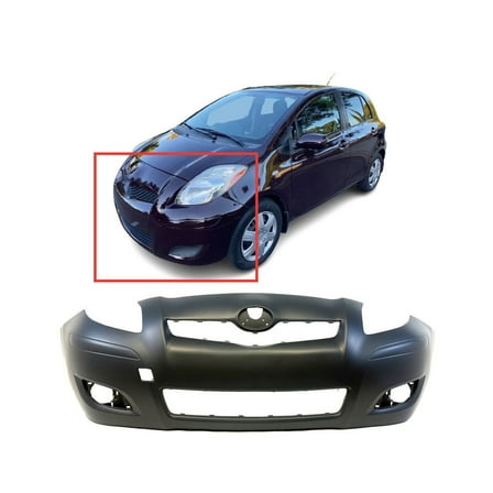 DCP Front Bumper Cover For 2009-2011 Toyota Yaris Hatchback w Fog Light holes