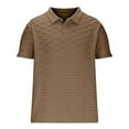 thumbnail image 3 of Men's Ribbed Textured Polo Shirt Lightweight Casual Golf Shirts Summer Short Sleeve T-shirt, 3 of 5