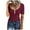 Burgundy, variant on Lovskoo 2024 Striped Shirt Women Summer Tops Casual Scoop Neck Short Sleeve Color Block Trendy Pullover Button Up T Shirts Blouse Light Blue S