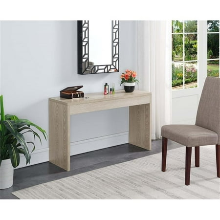 Pemberly Row Traditional Console Table in White Wood Grain Finish