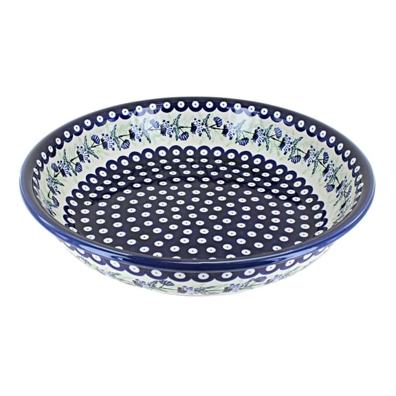 Blue Rose Polish Pottery Sweet Annie Large Shallow Serving Bowl