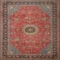 thumbnail image 1 of Ahgly Company Indoor Square Traditional Fire Brick Red Persian Area Rugs, 6' Square, 1 of 6