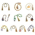 thumbnail image 2 of Halloween Wood Bead Garland with Tassels Farmhouse Beads Rustic Wood Beads Wall Hanging Ornament Fall String for Home Decor, 2 of 6