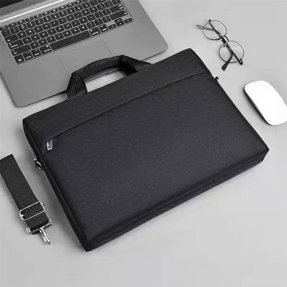 Nvzi Maletín para computadora portátil, bolso de hombro liviano, resistente al agua y a los golpes, funda protectora para computadora portátil de 15,6 pulgadas (negro)