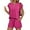 Hot Pink, variant on ZANKLEY Womens Crew Neck Two Piece short Sets Cap Sleeve Drawstring Summer Sweatsuit with Pocket