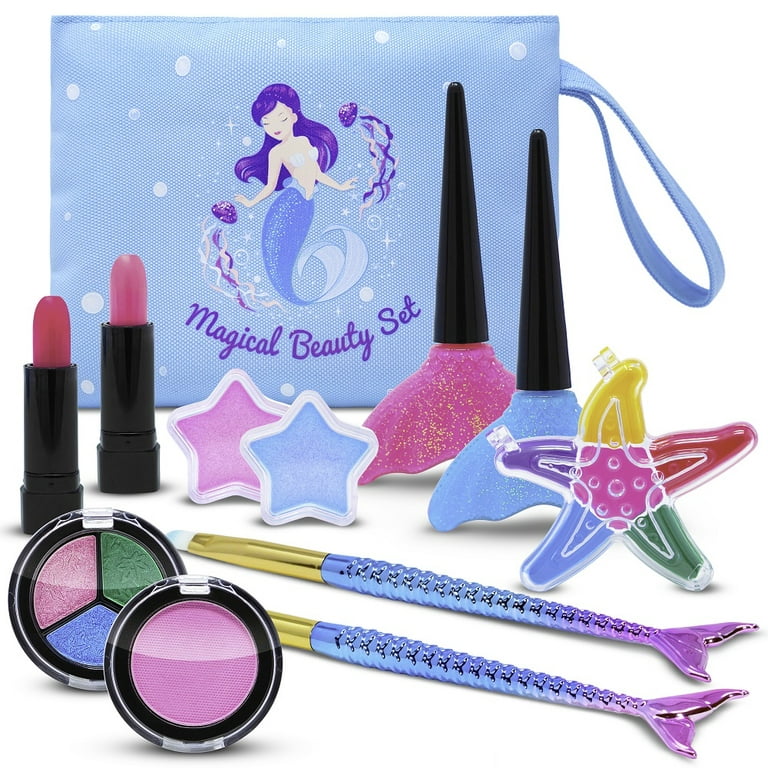 Girls Makeup Kit for Kids Non Toxic Washable Mermaid Makeup Kids