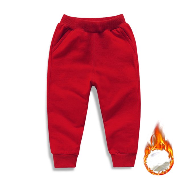 YOUSNH Pantalon Décontracté en Molleton pour Filles et Garçons, Sport, Mode, Plage, Cargo, Rouge 140