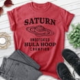 thumbnail image 2 of Saturn Undefeated Hula Hoop Champion T-shirt, Unisex Women's Men's Funny Planet Outer Space Shirt , Heather Red, Medium, 2 of 6