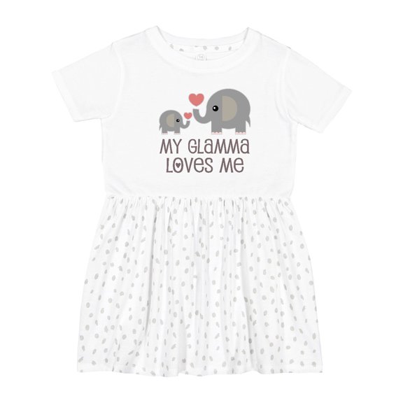 Inktastic My Glamma Loves Me Grandchild Girls Toddler Dress