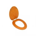 thumbnail image 6 of Renovator's Supply Light Oak Brass Hinge Elongated Toilet Seat in Wood, 6 of 7