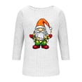thumbnail image 5 of qucoqpe Christmas Shirts for Women, Women's Brushed Ribbed Knit Top, Christmas Print Loose Fit Round Neck 3/4 Sleeve Pullover, 5 of 6