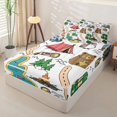 thumbnail image 2 of Erosebridal Simple Camp Sketch Zipper Twin Comforter Sets with Fitted Sheet and 2 Pillowcases,Cartoon Wildlife Camping Pattern Zipper Bedding Set For Boys,Colorful Stars Reversible,4pcs, 2 of 7