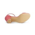 thumbnail image 4 of BLISSFUL STEP Women's Shoes Ankle Strap Block Heel Buckle Open Toe Sandals Watermelon Red 6, 4 of 9