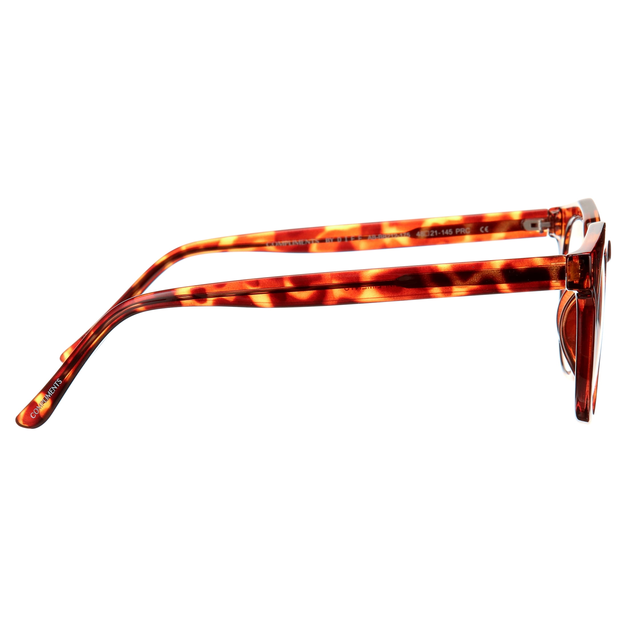 Compliments by DIFF Eyewear Rowan Blue Light Reading Glasses for Men and Women Amber Tortoise +1.75