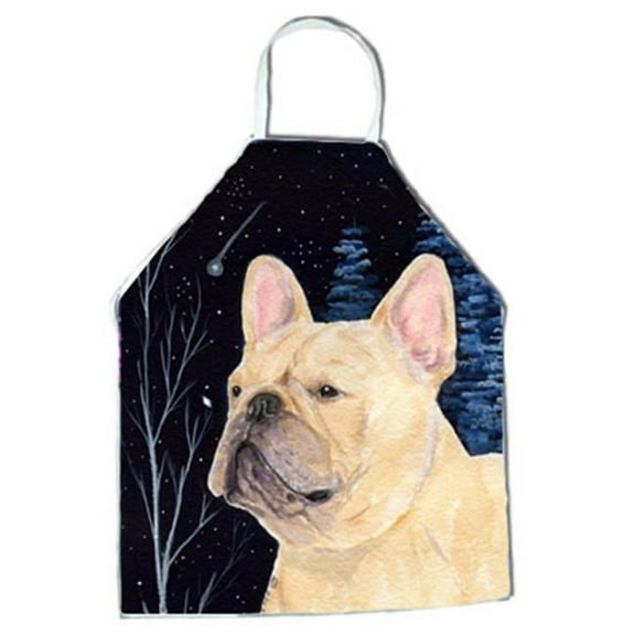 Starry Night French Bulldog Apron - 27 x 31 in.