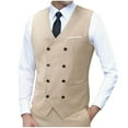 thumbnail image 2 of Donemore Men's Slim Fit Sleeveless Round Neck Pure Color Suit Vest Waistcoat - Business Casual Stylish Design, Breathable Comfortable Tailored Mens Outerwear, 2 of 3