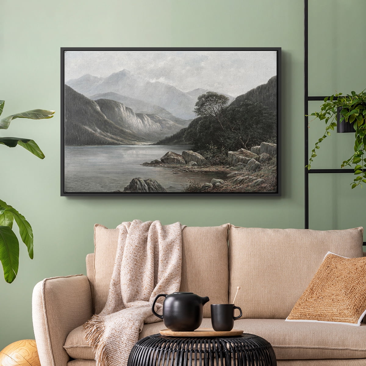 Vintage Landscape-XXXVIII By Wexford Home Framed in Black Wood Gallery Wrapped Canvas 17 in. x 25 in.