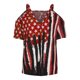 thumbnail image 4 of Día de la Independencia Mujer Casual Sexy Moda Verano Cuello redondo Correa Un hombro Camiseta Impreso Tops Blusa Pompotops hfajkhk133048, 4 of 5