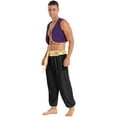 thumbnail image 6 of vastwit Men's Adult Arabian Prince Street Rat Outfits Open Front Cardigan with Pants Black L, 6 of 6