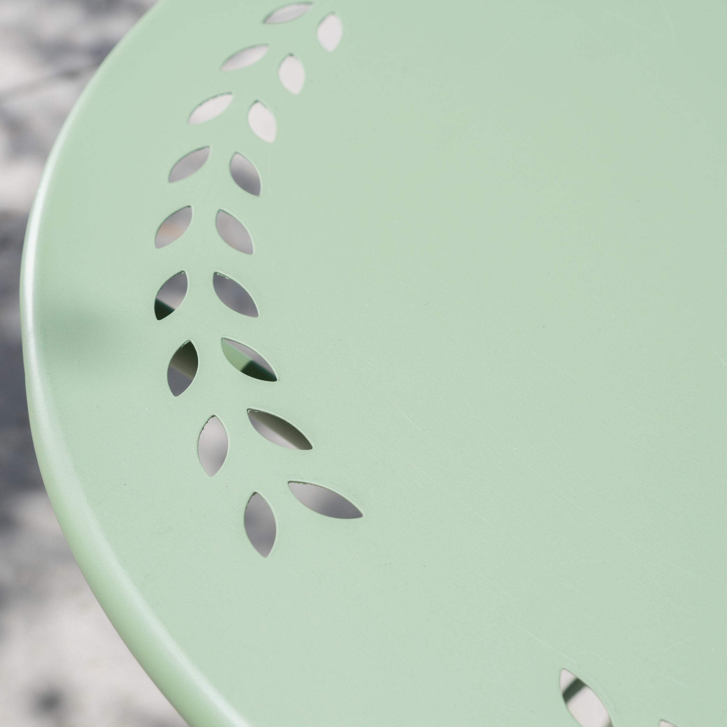 Lucca Outdoor 3 Piece Iron Bistro Set, Matte Green
