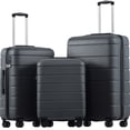 thumbnail image 4 of 3 Piece Carry On Luggage Set, Gray Luggage Suitcase Travel Set, ABS Trolley Hard Shell luggage with TSA Lock, 360° Spinner Wheels Suitcase Travel Bag for Men Women Teens Boys Girls, 20/24/28 Inch, 4 of 10
