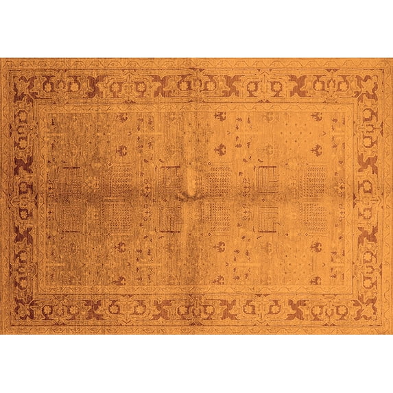 Ahgly Company Indoor Rectangle Oriental Orange Traditional Area Rugs, 5' x 7'