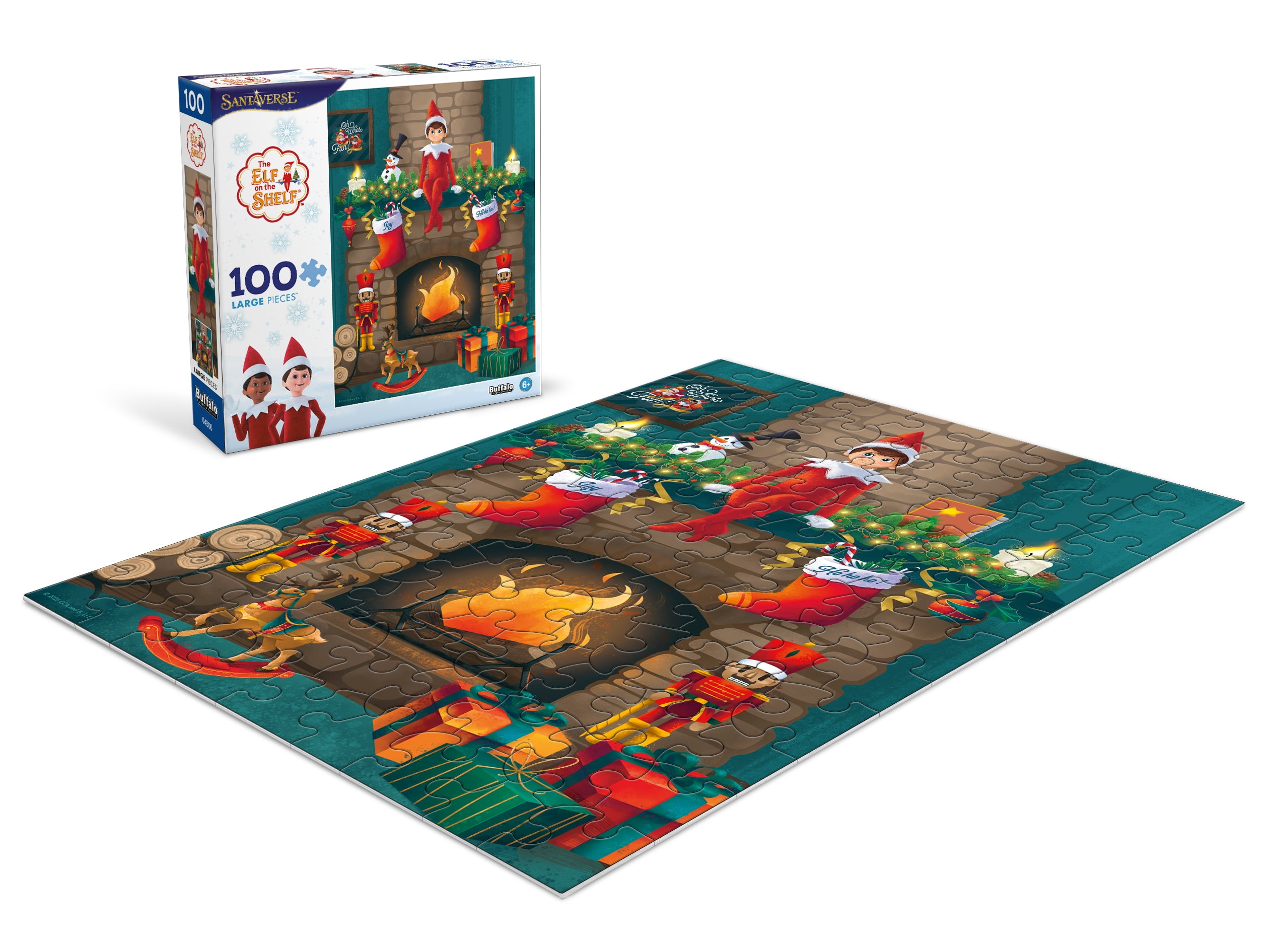 Buffalo Games Elf on the Shelf 100-Piece Interlocking Jigsaw Puzzle for Adults Ages 6+