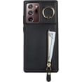 thumbnail image 5 of Samsung Galaxy Note 20 Ultra Case with Card Holder for Women, Galaxy Note 20 Ultra Phone Case Wallet with Credit Card with Ring Kickstand Zipper Slim Stand Case - Black, 5 of 14