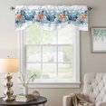 thumbnail image 6 of Summer Ocean Tie Up Valances Curtain, Adjustable Kitchen Coastal Starfish Conch Shell Seaweed Blue Stripe Valances for Windows Decor, Rod Pocket Short Curtains Set for Bedroom/Bathroom, 60"x18", 6 of 9