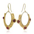 thumbnail image 2 of Oval Chandelier Beads and Agate Brass Dangle Earrings, 2 of 4