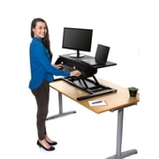 Stand Up Desk Store Power Pro Electric Adjustable Height Two Tier Standing Desk Converter (Black, 36 Wide)
