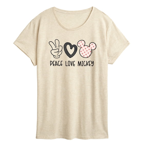 Disney - Peace Love Mickey Women's Short Sleeve Graphic T-Shirt