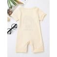 thumbnail image 3 of Baby Romper Letter Rainbow Print Crew Neck Short Sleeves Breathable with Bottom Snaps Jumpsuit, 3 of 8