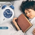 thumbnail image 3 of Alarm Clock for Kids, 4 Inch Metal Twin Bell Alarm Clock Battery Power for Heavy Sleepers Adults, Silent Quartz Movement Clock with Backlight, Small Table Clock for Bedroom Living Room Office (Blue), 3 of 5