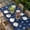 White Denim Blue, variant on Christmas Table Cloths for 4 Foot Rectangle Tables, Snowflakes Xmas Blue Winter Minimalist Patio Waterproof Elastic Fitted Tablecloths, Washable Rectangular Table Cover for Camping