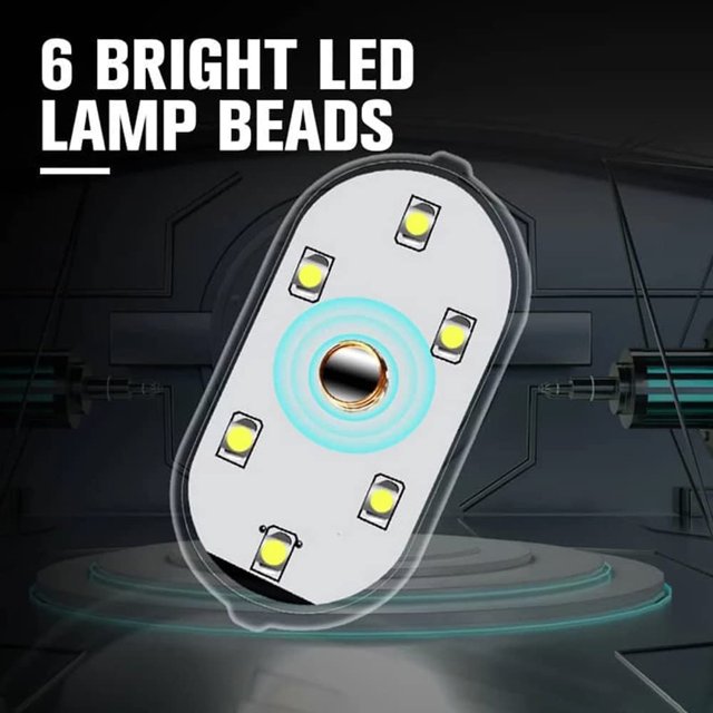 Sensor De Luz LED Para Interior De Coche, 2 Uds., Interruptor Táctil Recargable Por USB, Lámpara De Ambiente Inalámbrica Automática, Luz De Lectura Nocturna, Luz Interior De