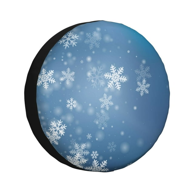 Fotbe Snowflakes1 Funda de Llanta de Repuesto con Estampado, Engrosada, Ajuste Universal para Jeep, Remolque, RV, SUV, Camión-17 inch