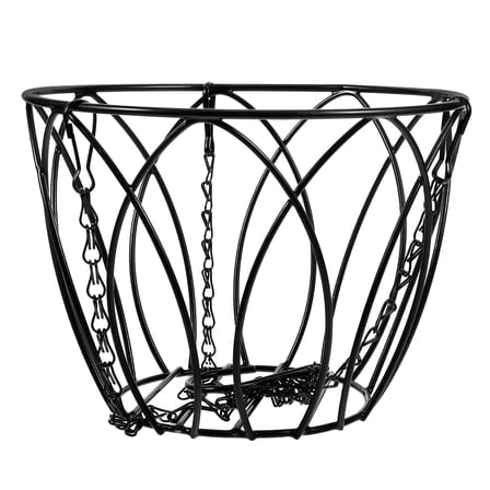 Minkissy Round Metal Hanging Planter Basket with Coir Liner and Chain for Indoor Outdoor Garden Decor and Plant Holder