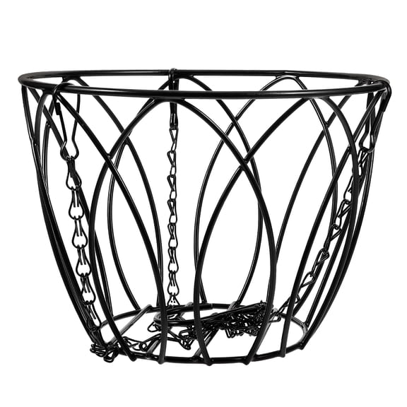 Minkissy Round Metal Hanging Planter Basket with Coir Liner and Chain for Indoor Outdoor Garden Decor and Plant Holder