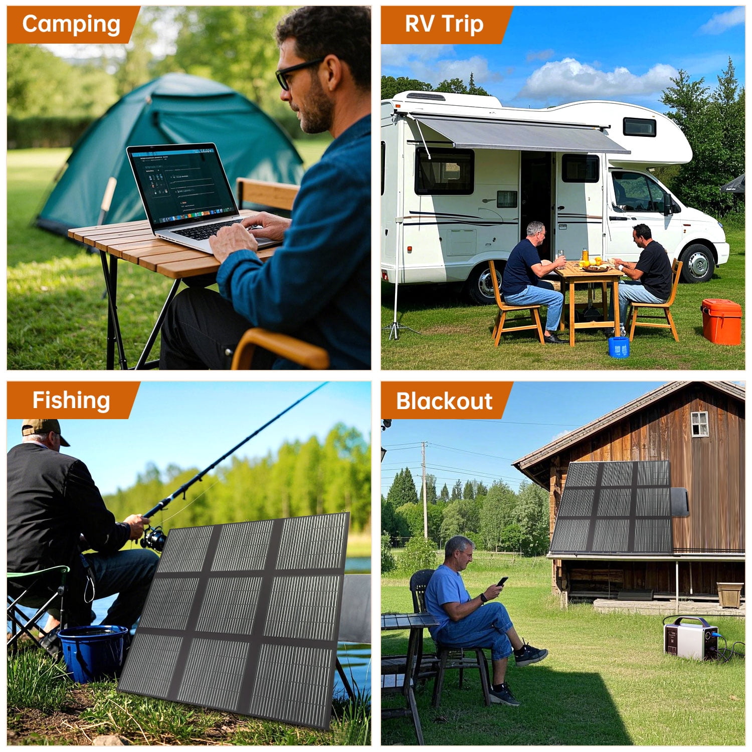 LVYUAN 400W Solar Panel Foldable Solar Charger Portable IP67 Waterproof with MC4 Connector for Camping,  Home, RV, Outdoor, Power Station, off Grid